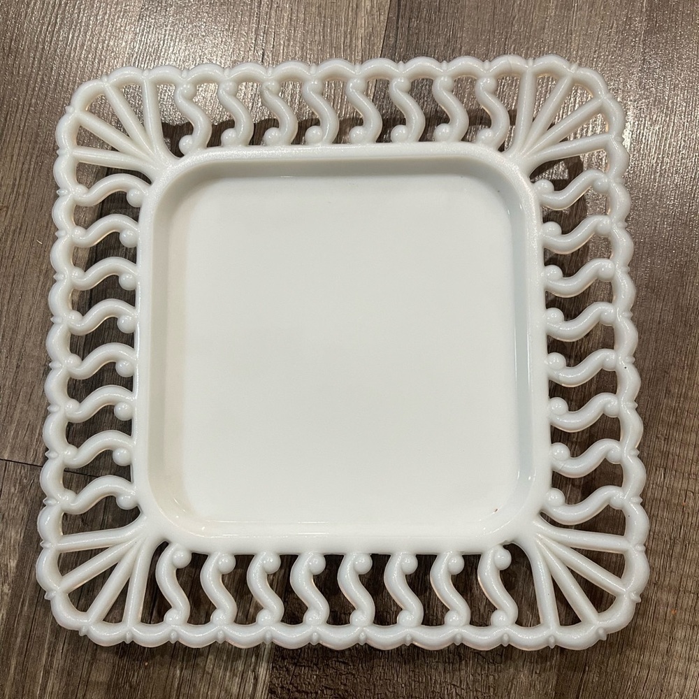 Westmoreland vintage square lattice plate dinner ware cottagecore mid century